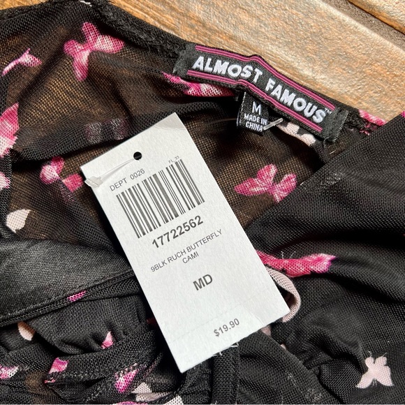 Butterfly Mesh Cami Crop Top - Picture 4 of 5